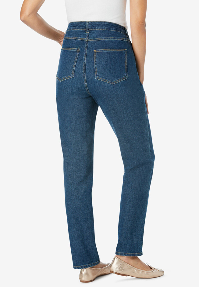 Woman Within Women's Plus Size Flex-Fit Pull-On Denim Capri Pants - 12 W,  Black at  Women's Jeans store