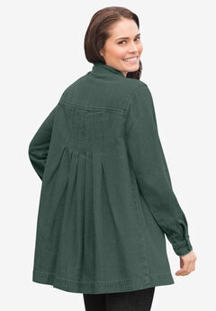Woman Within Plus Size Women's Flannel-Lined Denim Jacket