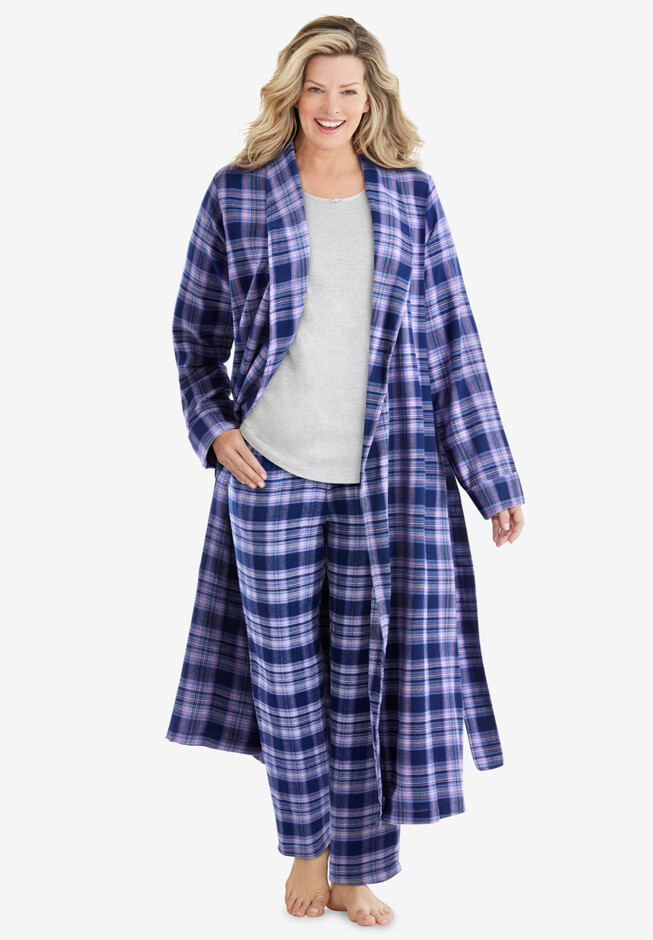 Womens Double-Comfort Flannel Robe