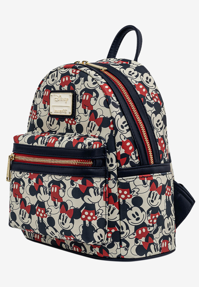 Loungefly x Disney Mickey & Minnie Mini Backpack Handbag All-Over Print  Navy
