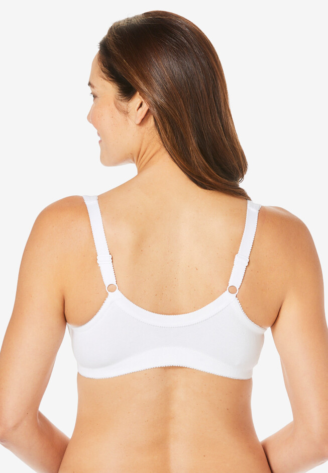 3Pack Women's Plus Size Full Coverage Front Closure Posture Back Unpadded  Wireless Bra 