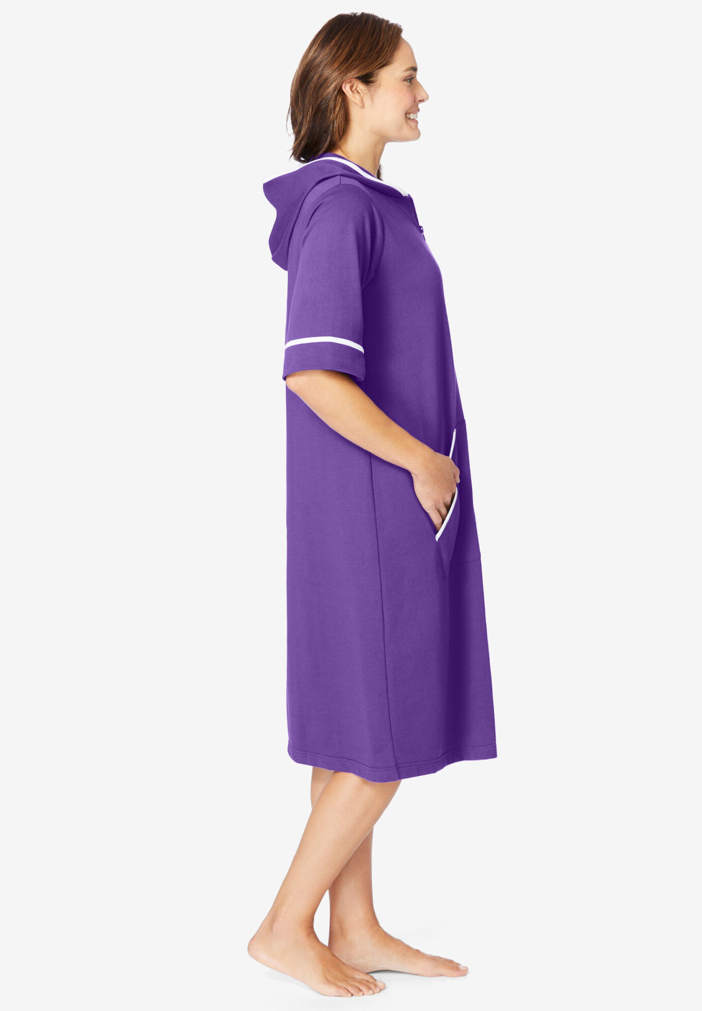 Short French Terry Robe Woman Within 