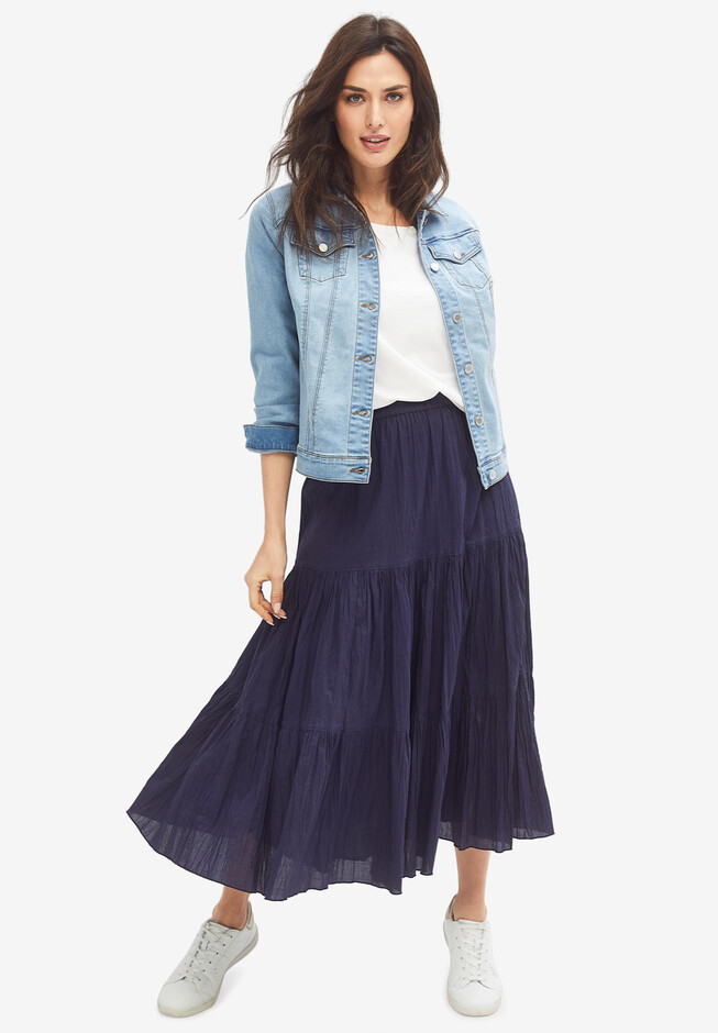 Tiered Crinkle Skirt | Woman Within