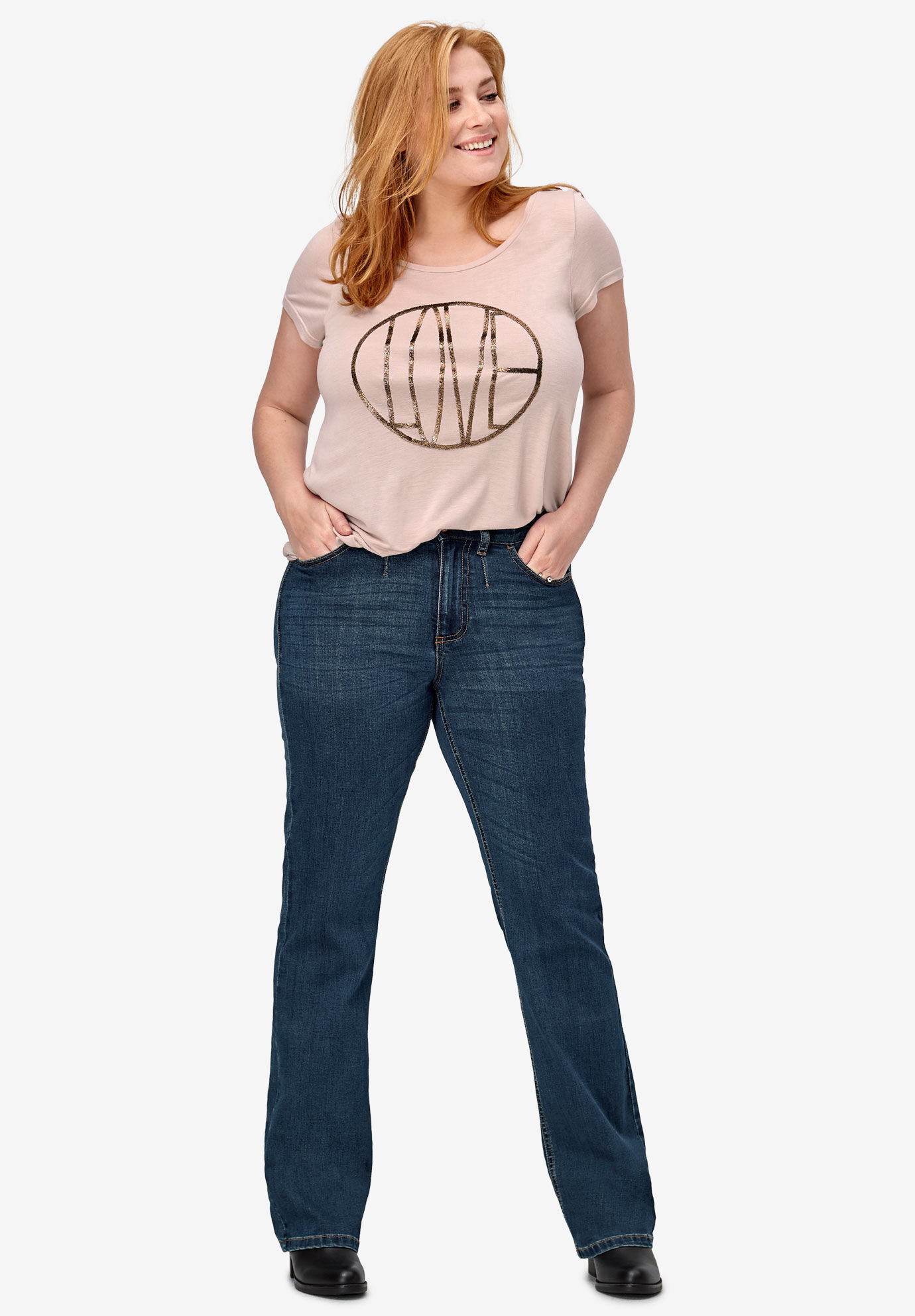 woman within bootcut jeans