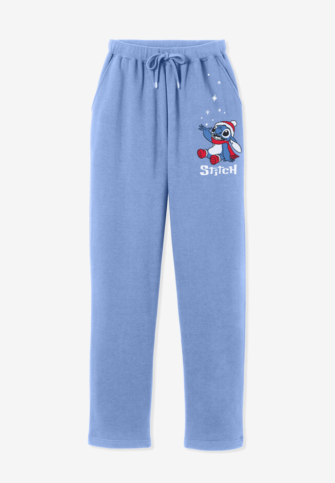 Disney Women's Fleece Navy Sweatpants Stitch