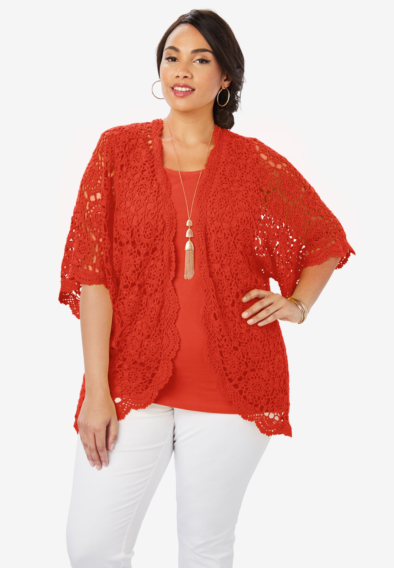 Crochet Cardigan  Sweater Plus  Size  Cardigans  Woman Within