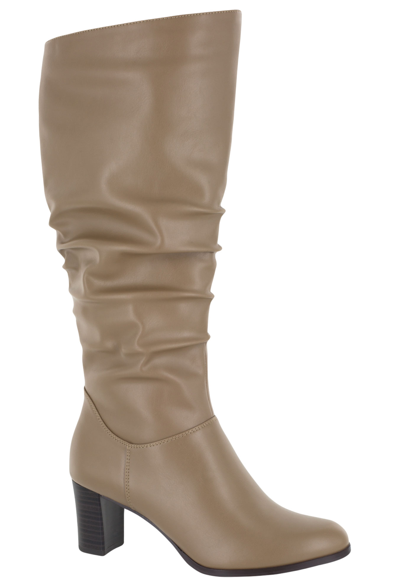taupe wide calf boots