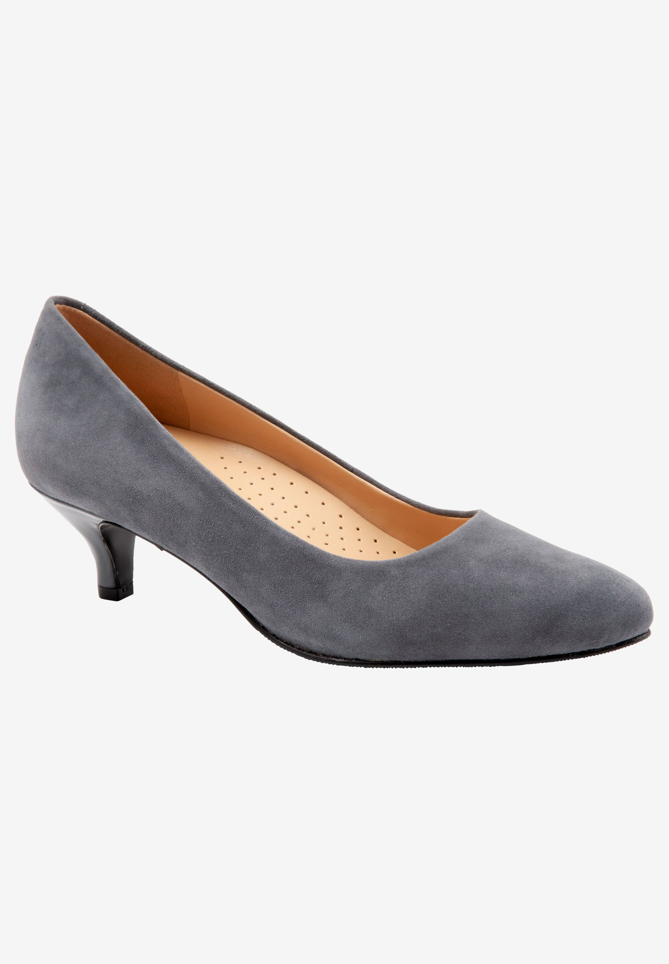 dark grey suede pumps