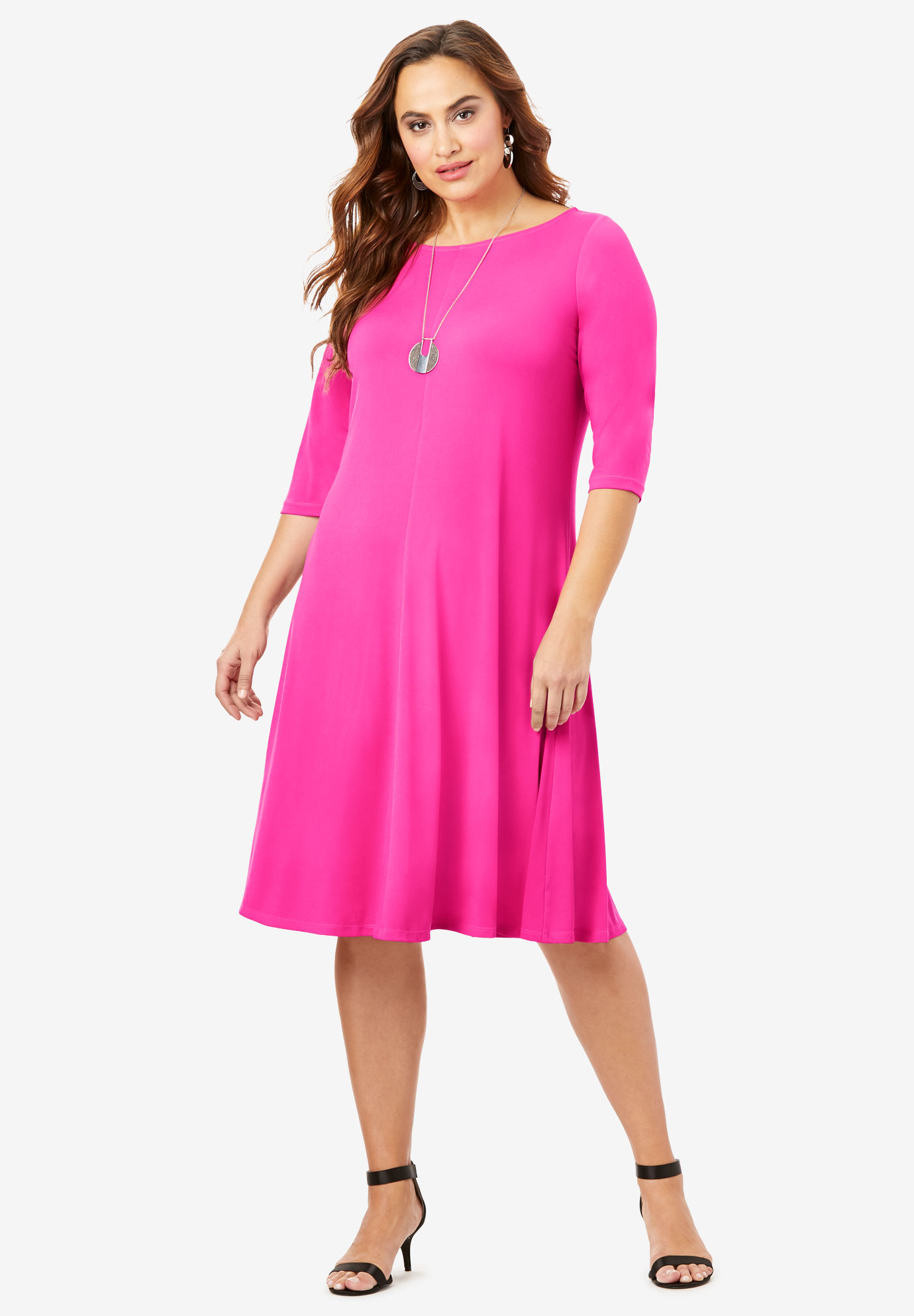 Ultra Smooth Boatneck Swing Dress | Woman Within