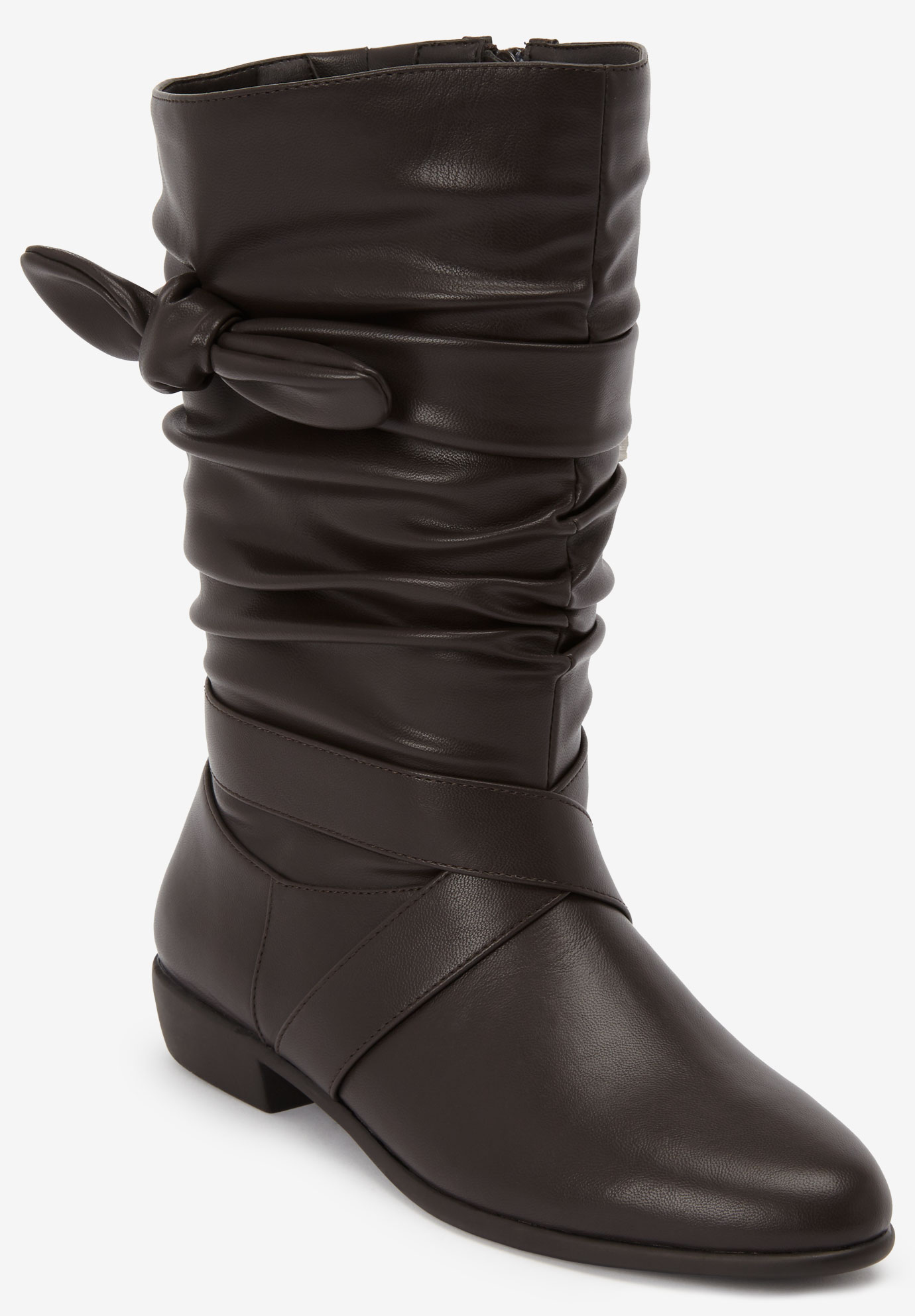 women's wide calf boots leather