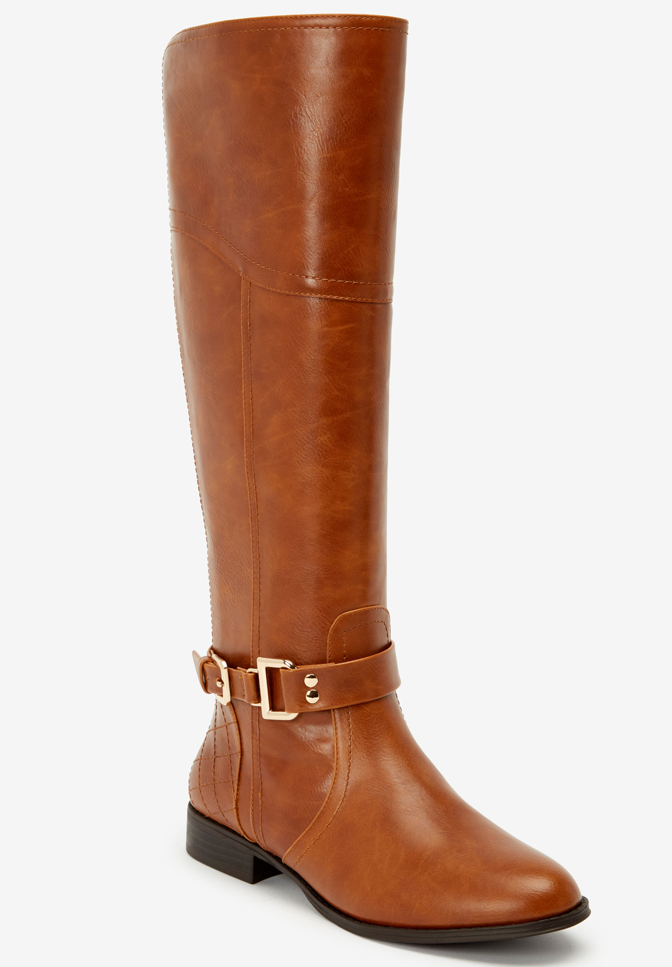 cognac wide calf boots