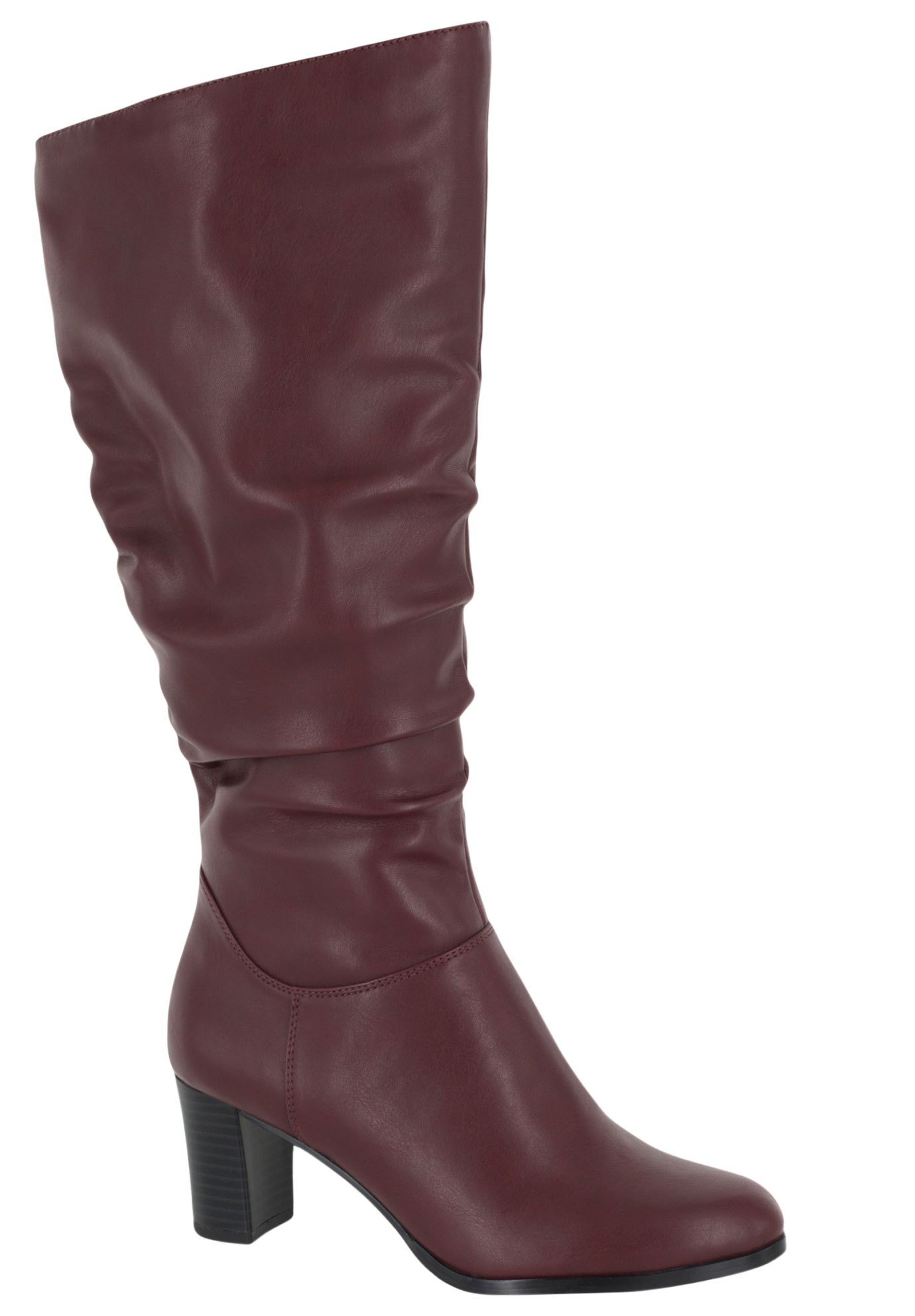 maroon wide calf boots