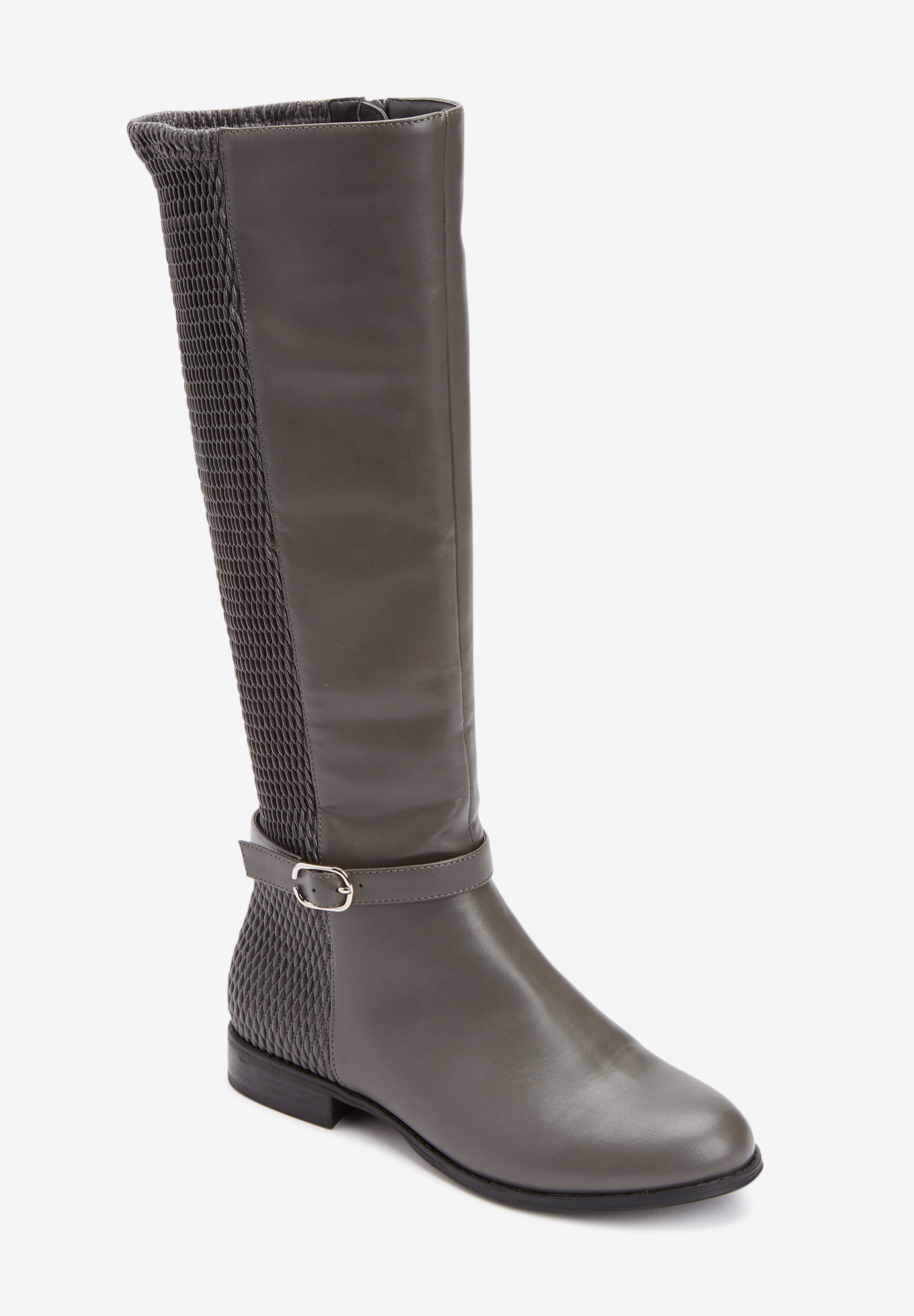 grey wide calf boots