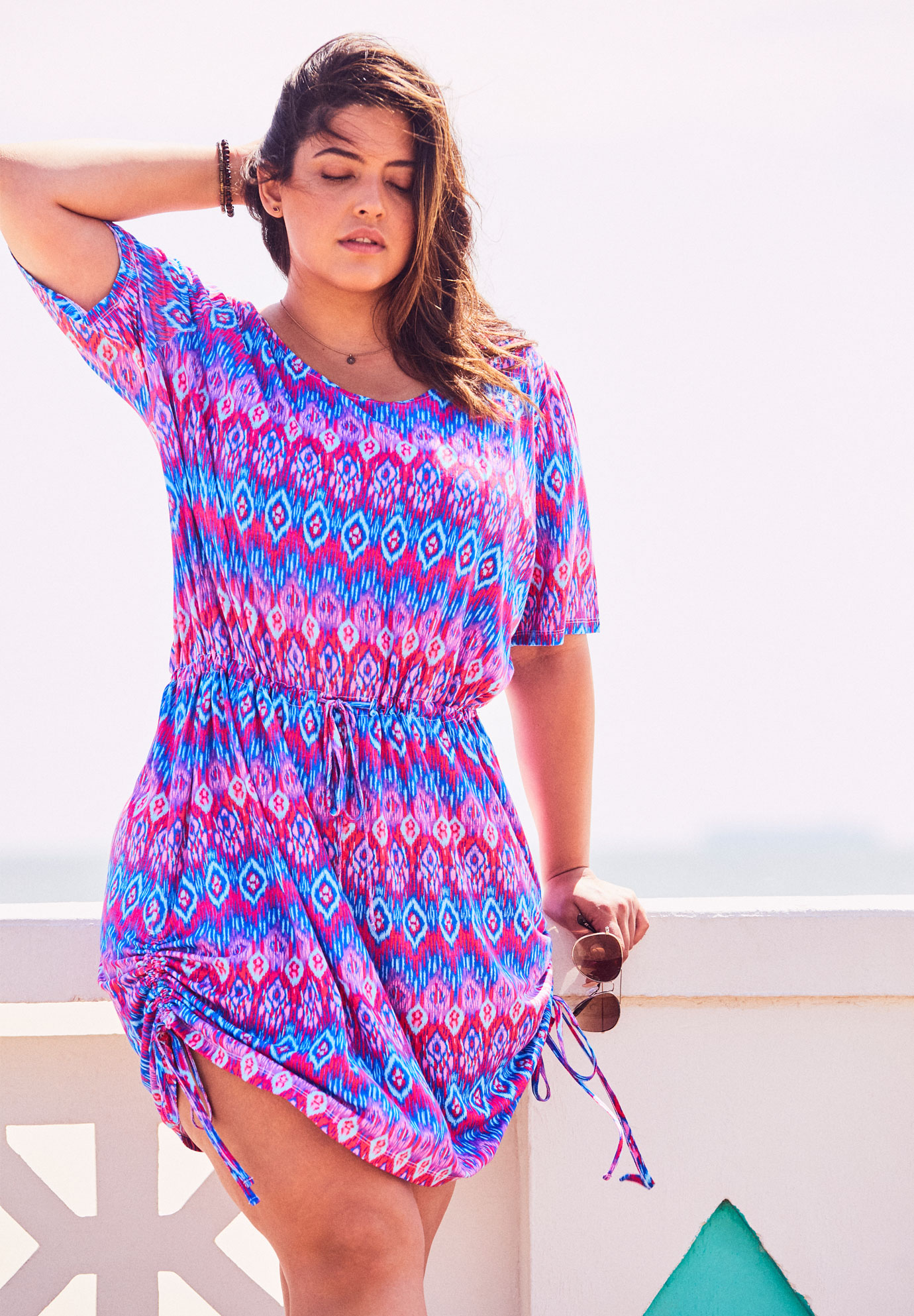 Tie Waist Swim Coverup Plus Size Swimsuit Cover Ups Woman Within