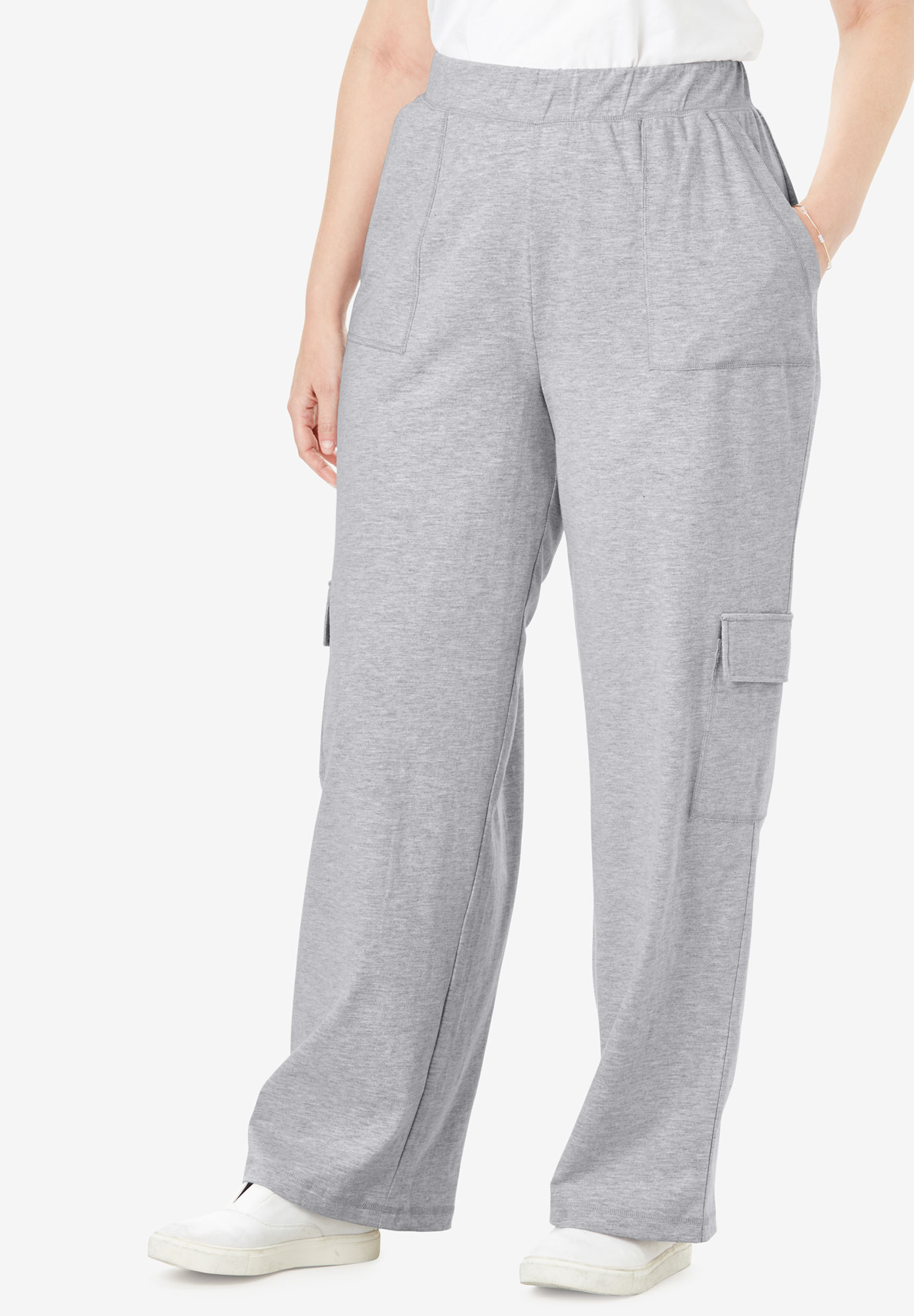 PullOn Knit Cargo Pant Plus Size Pants Woman Within