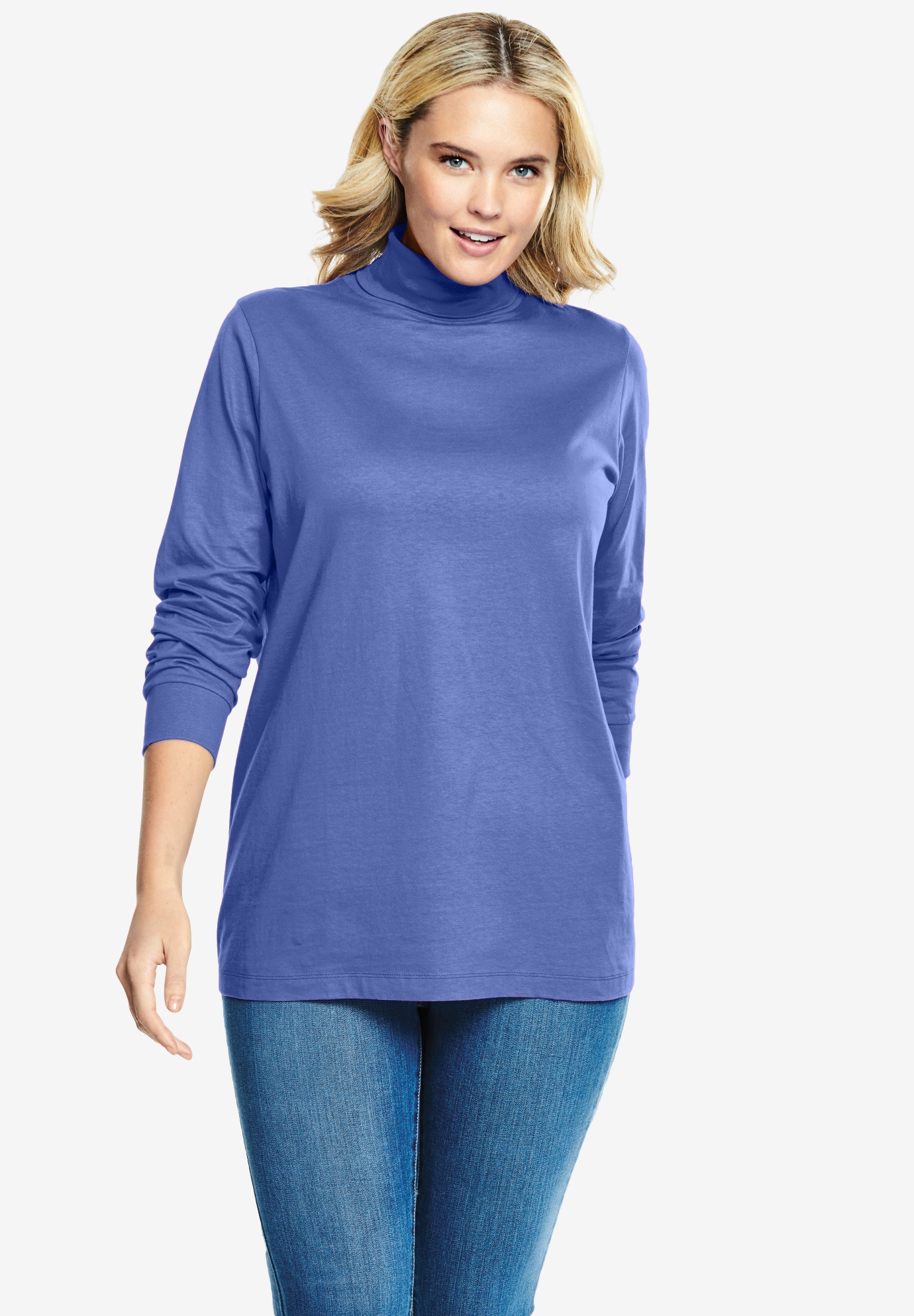 Perfect Long Sleeve Turtleneck Plus Size Turtlenecks Woman Within 