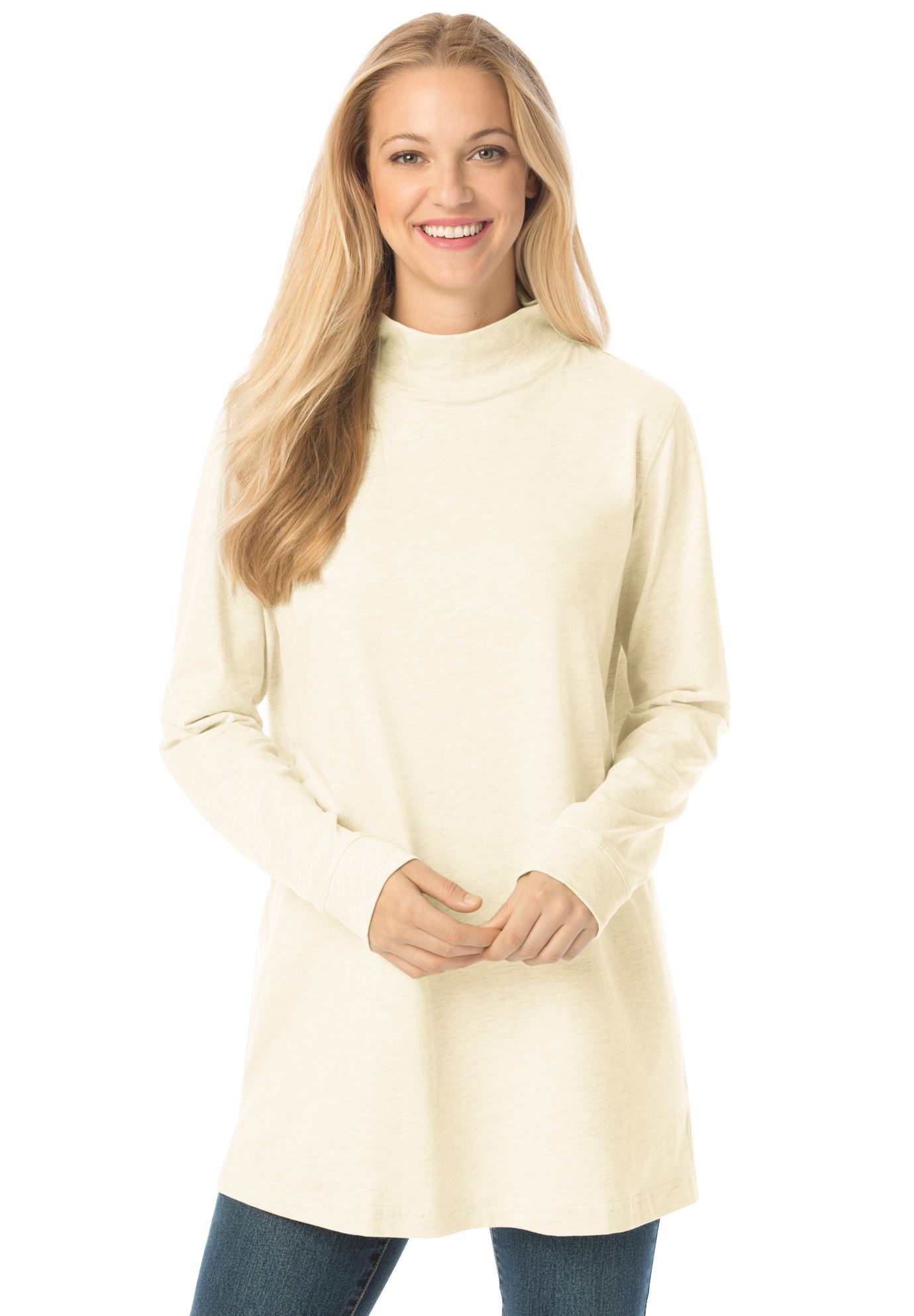 Top, Perfect mock turtleneck tunic| Plus Size Tops | Woman Within