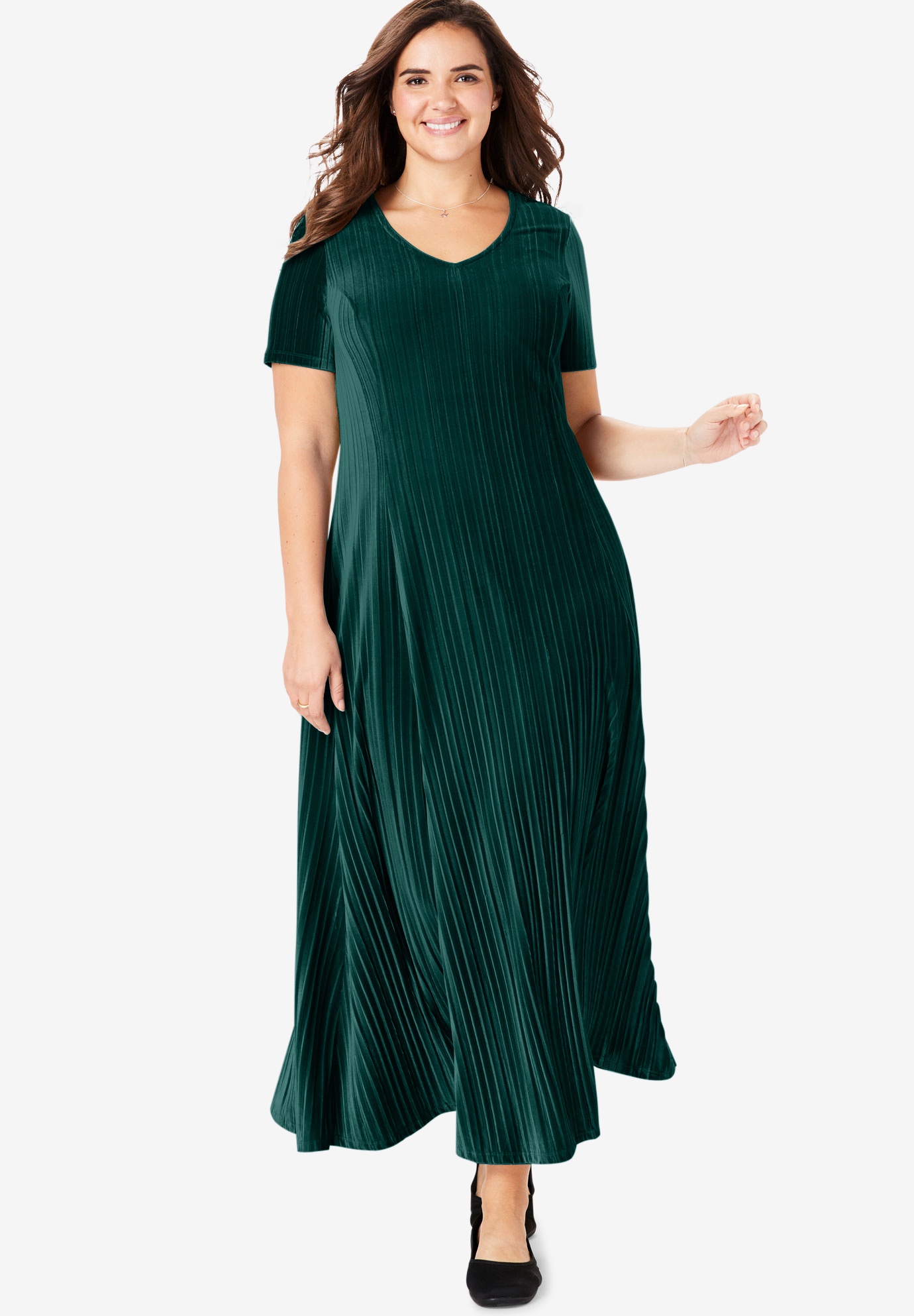 green velour dress