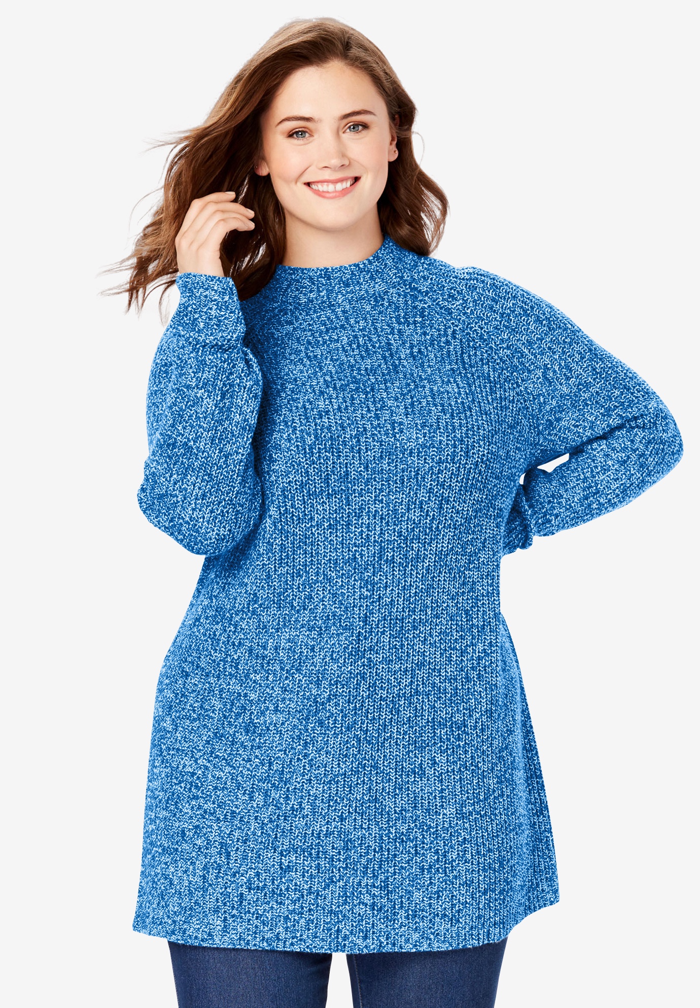 Mock Neck Shaker Knit Sweater Woman Within