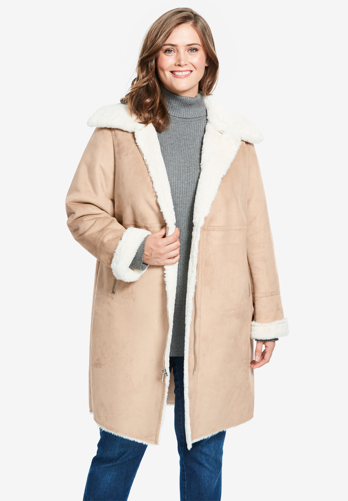 Faux Shearling Coat | Woman Within
