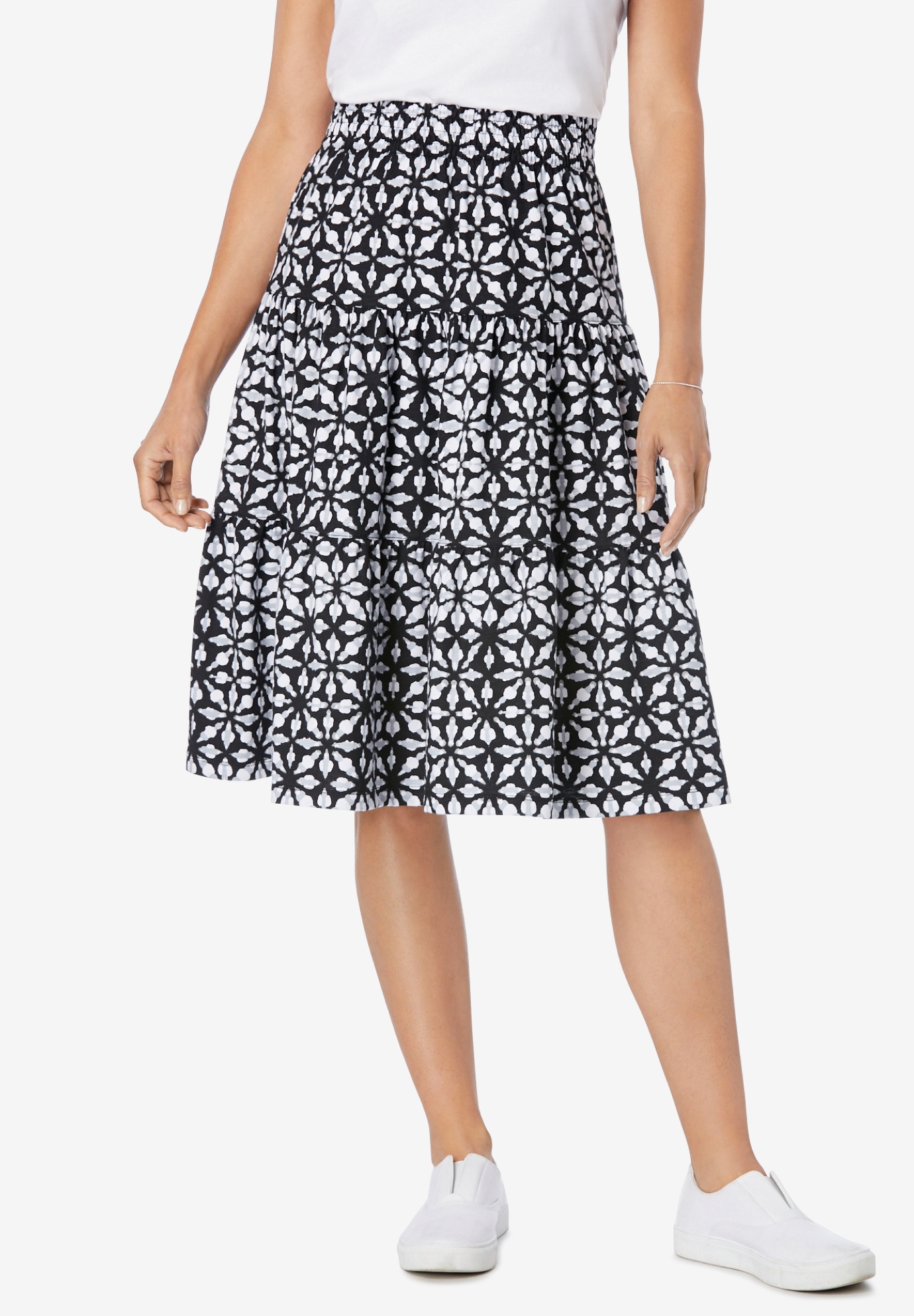 Jersey Knit Tiered Skirt Woman Within