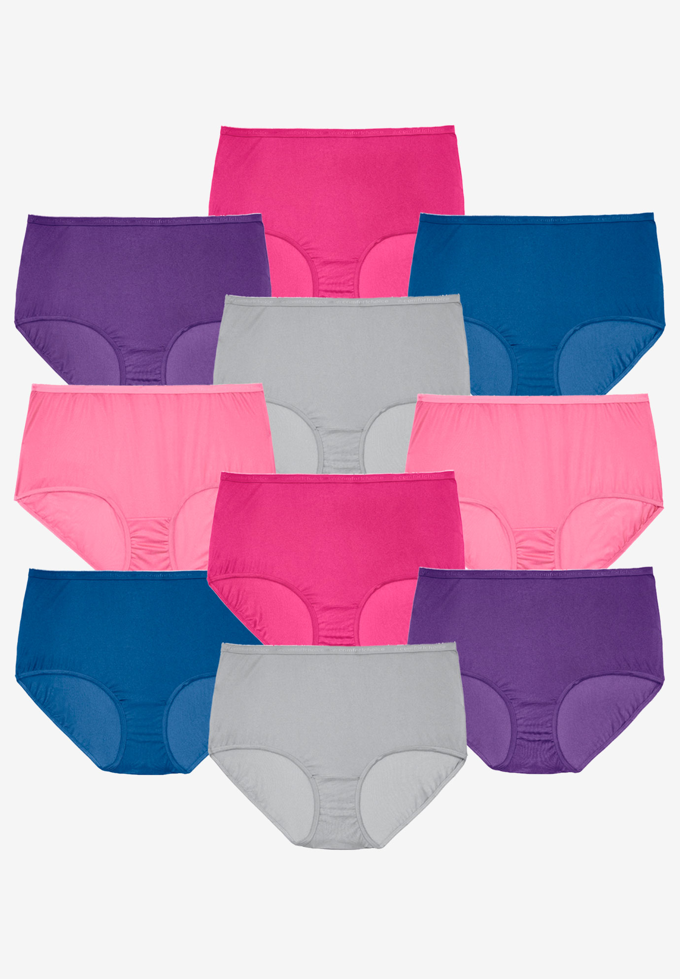 10 Pack Nylon Full Cut Brief Woman Within 7709