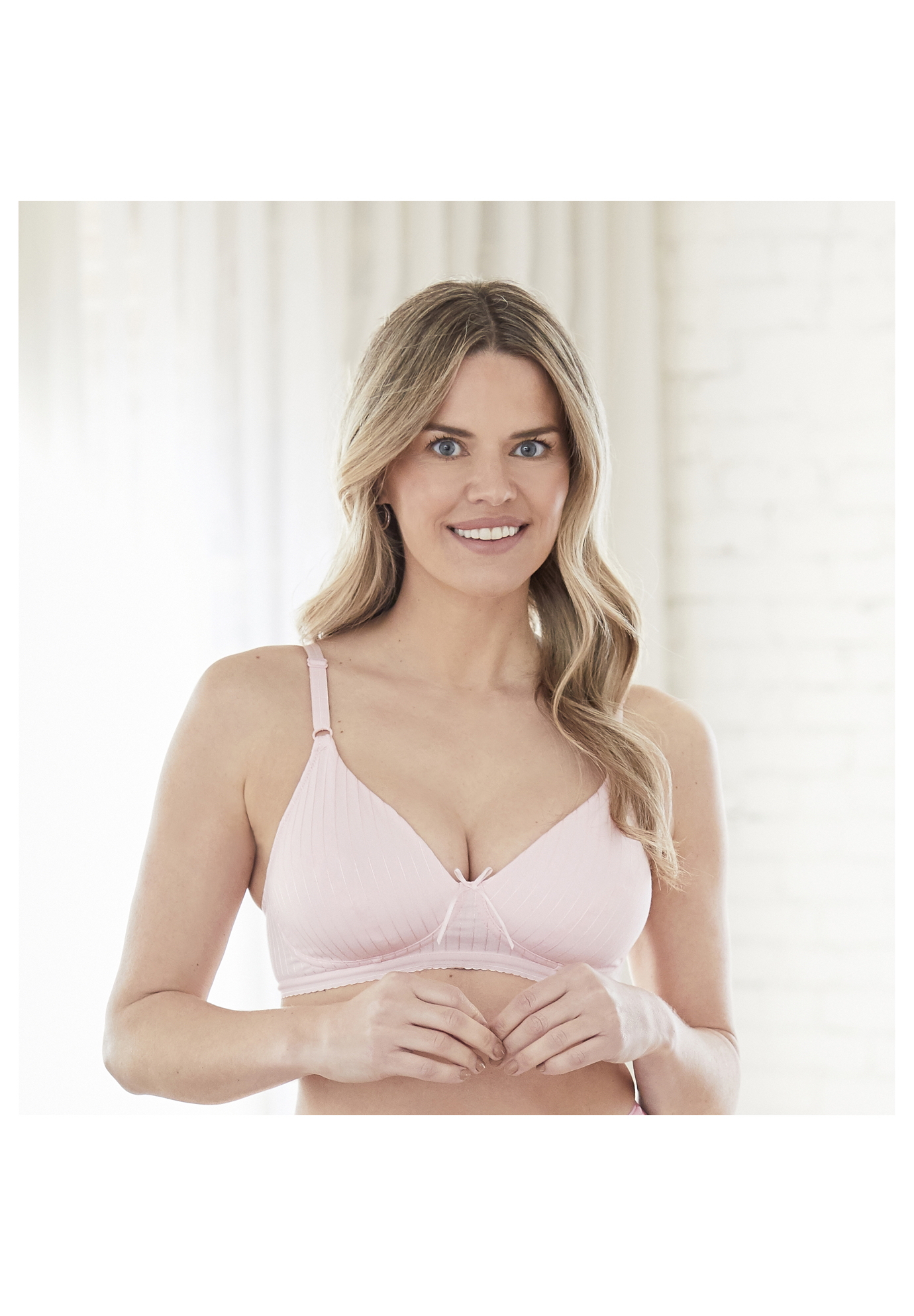 Bestform Striped Wire-free Cotton Bra with Lightly Lined Cups