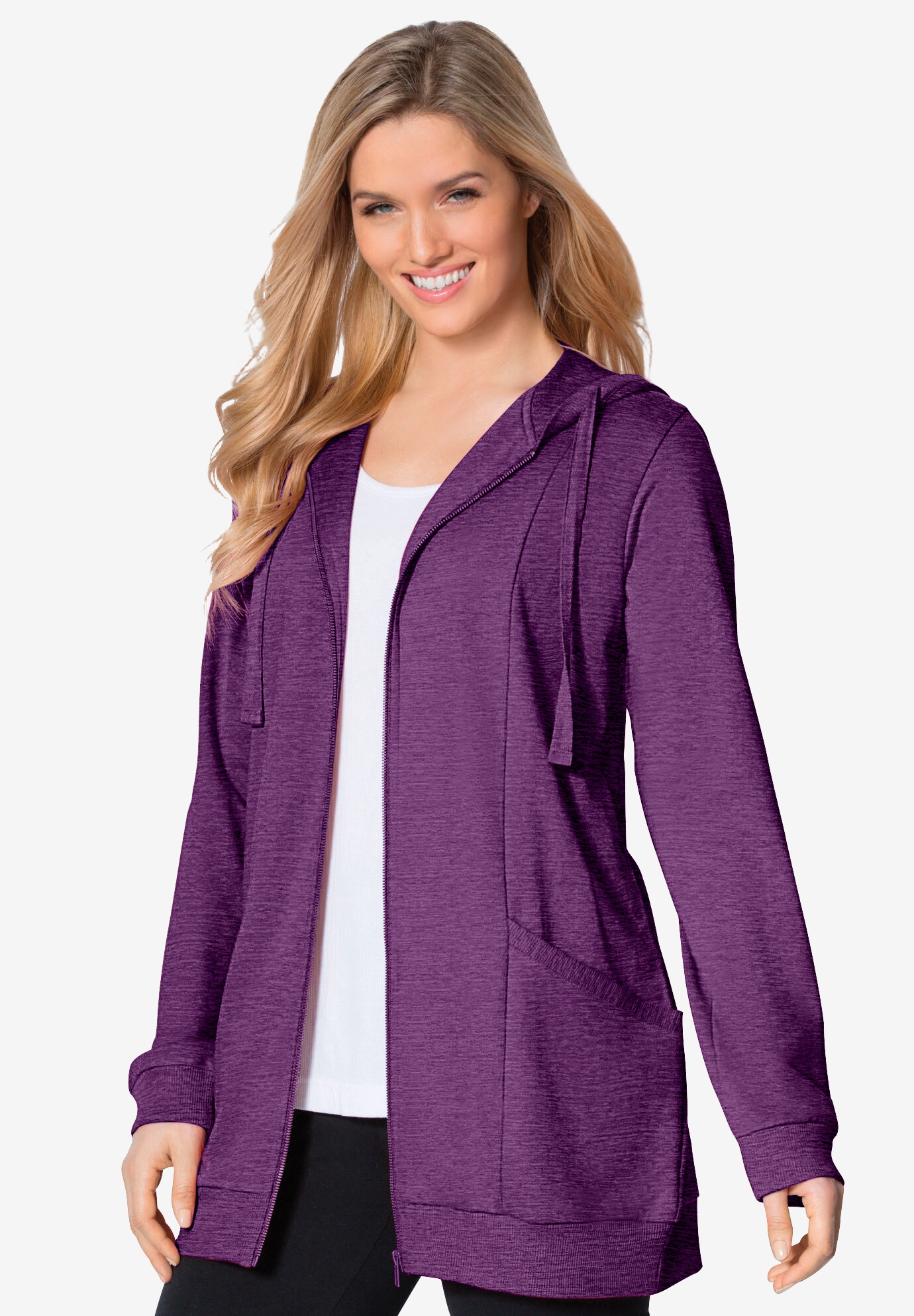 Download Zip Front Tunic Hoodie| Plus Size Sweatshirts & Hoodies ...