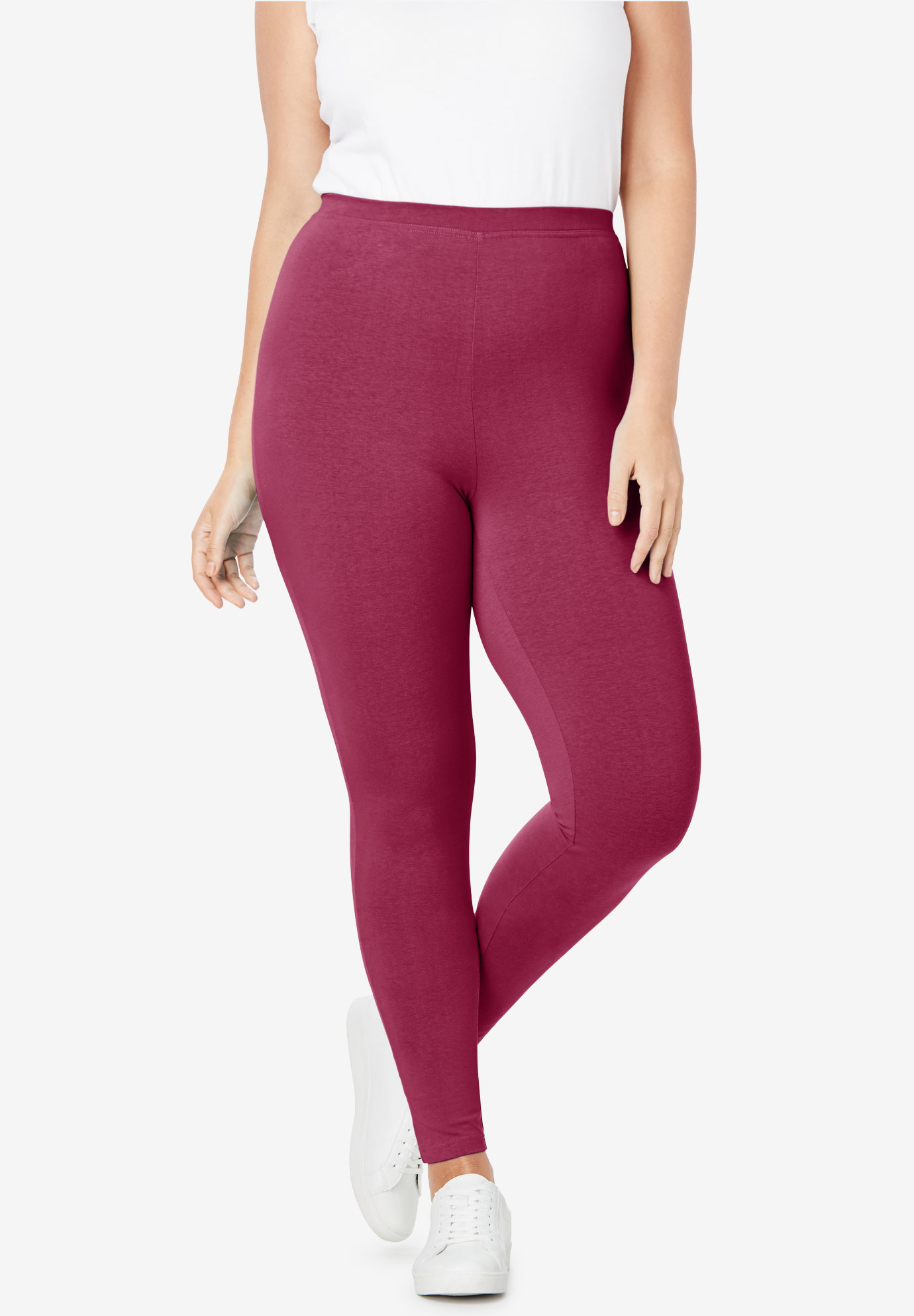 Stretch Cotton Legging| Plus Size Tall | Woman Within
