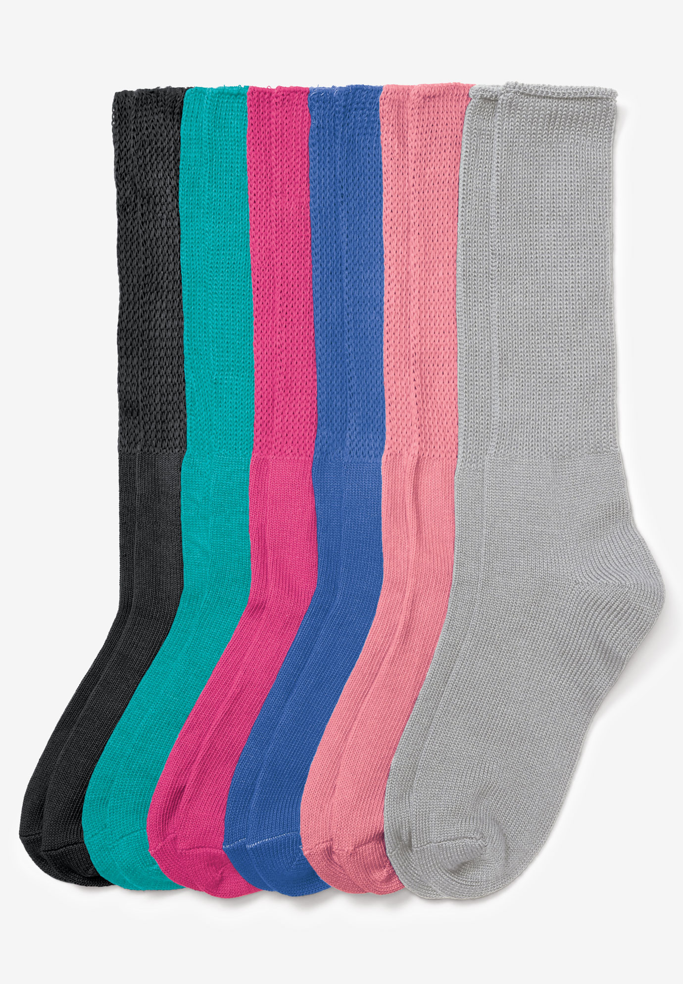6-Pack Rib Knit Socks by Comfort Choice®| Plus Size Hosiery & Socks ...