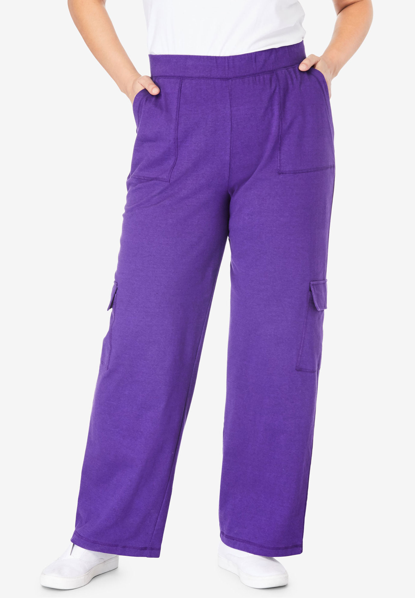 PullOn Knit Cargo Pant Plus Size Pants Woman Within