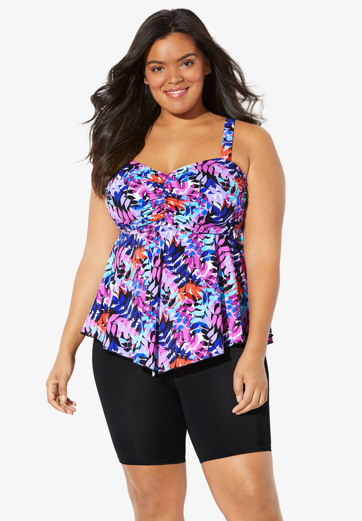 Flared Tankini Top By Fit4u® Plus Size Swim Woman Within 6160