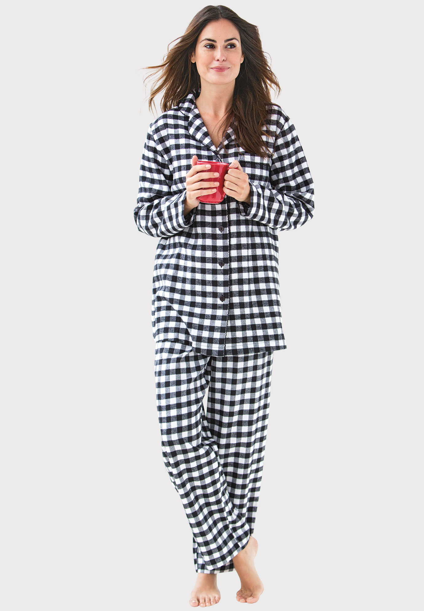 Classic Flannel Pajama Set Woman Within