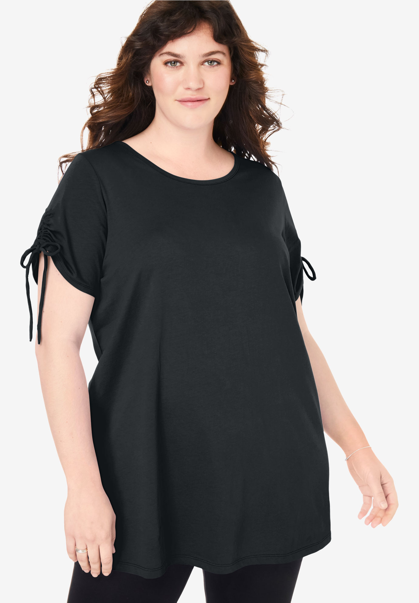 Perfect Ruched-Sleeve Tunic| Plus Size Tops | Woman Within