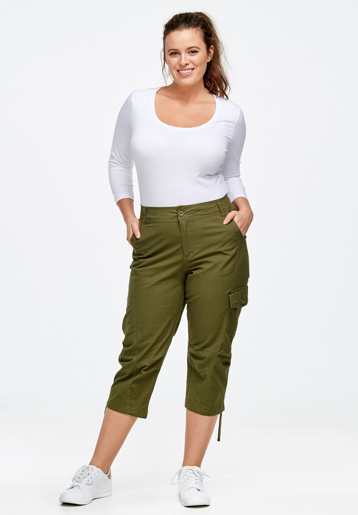 Cargo Capris by ellos® | Plus Size Shorts & Capris | Woman Within