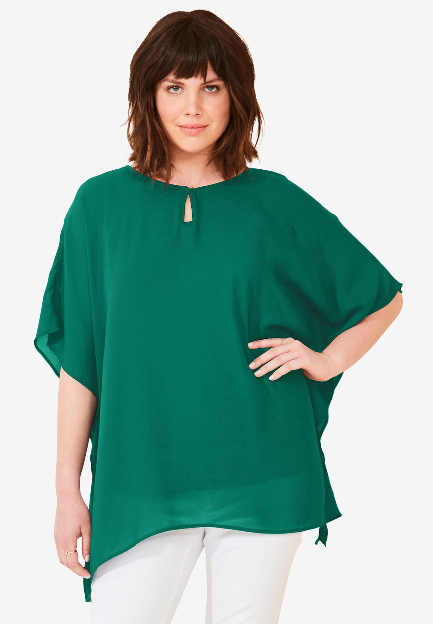 Sheer Poncho Tunic by ellos® | Woman Within