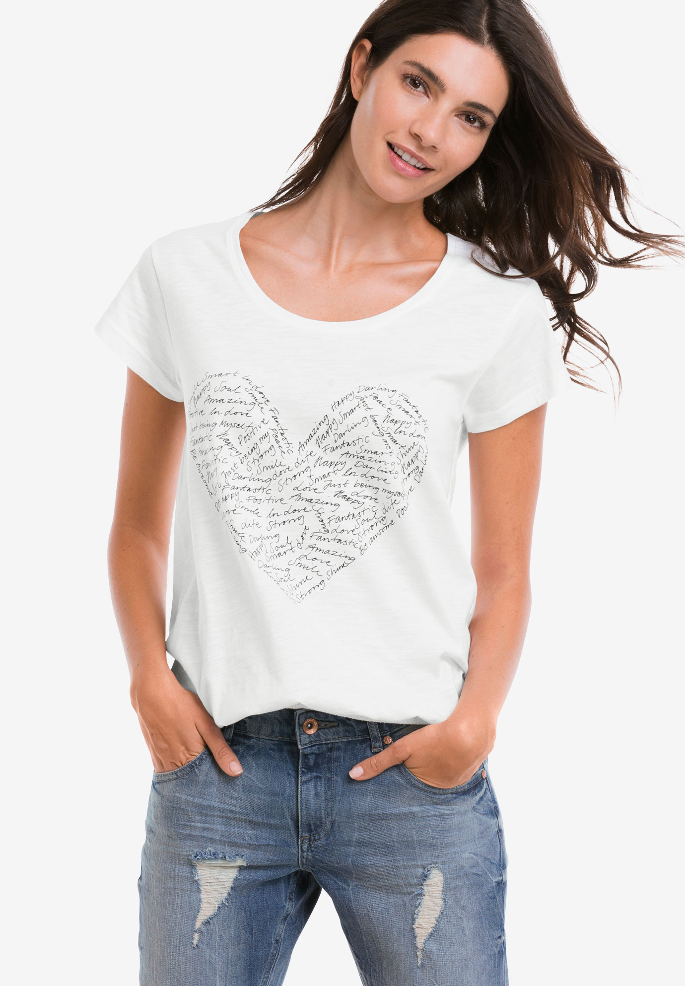 Graphic Scoop Neck Tee Woman Within 8181