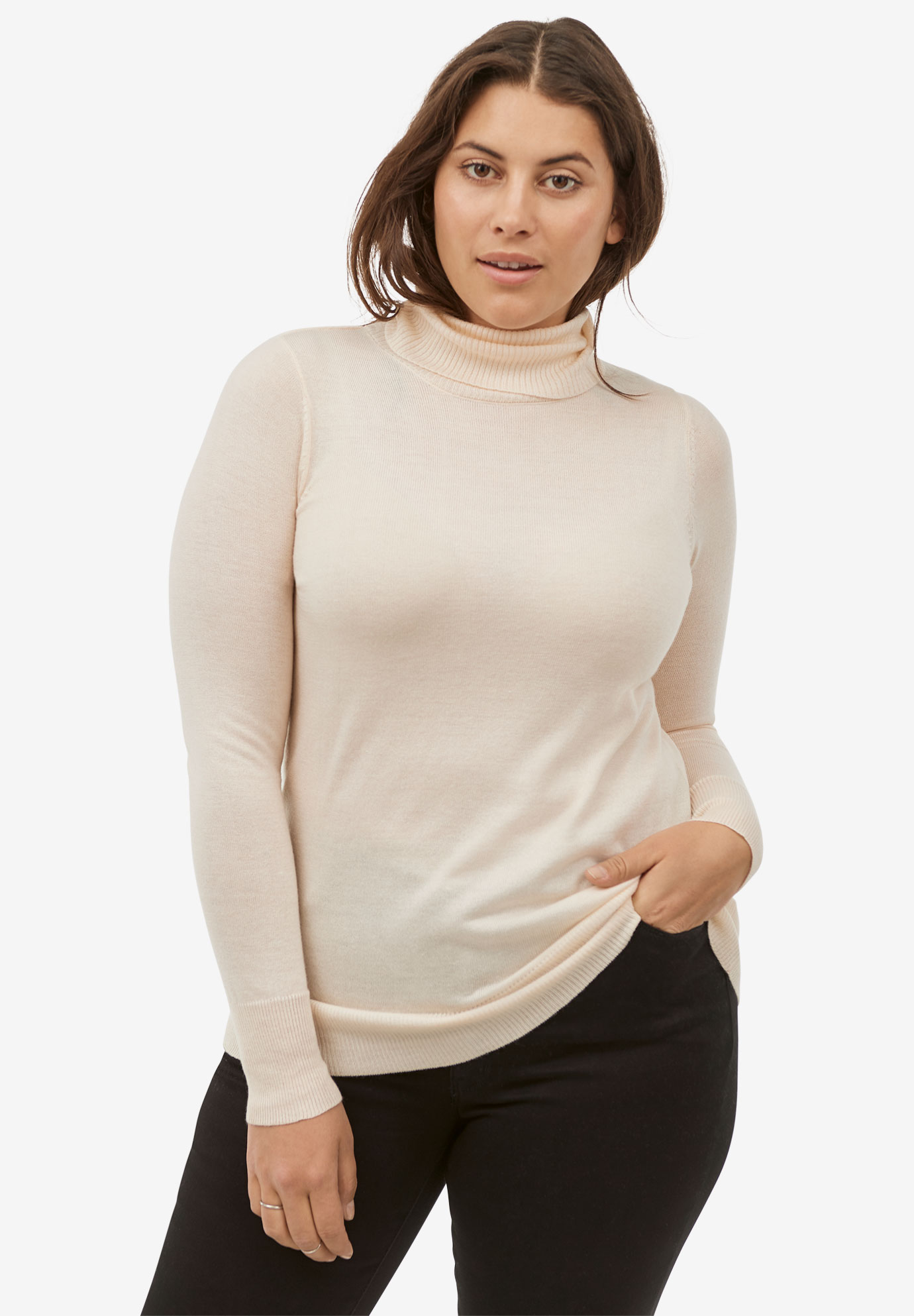 Turtleneck Sweater By Ellos® Plus Size Turtlenecks Woman Within