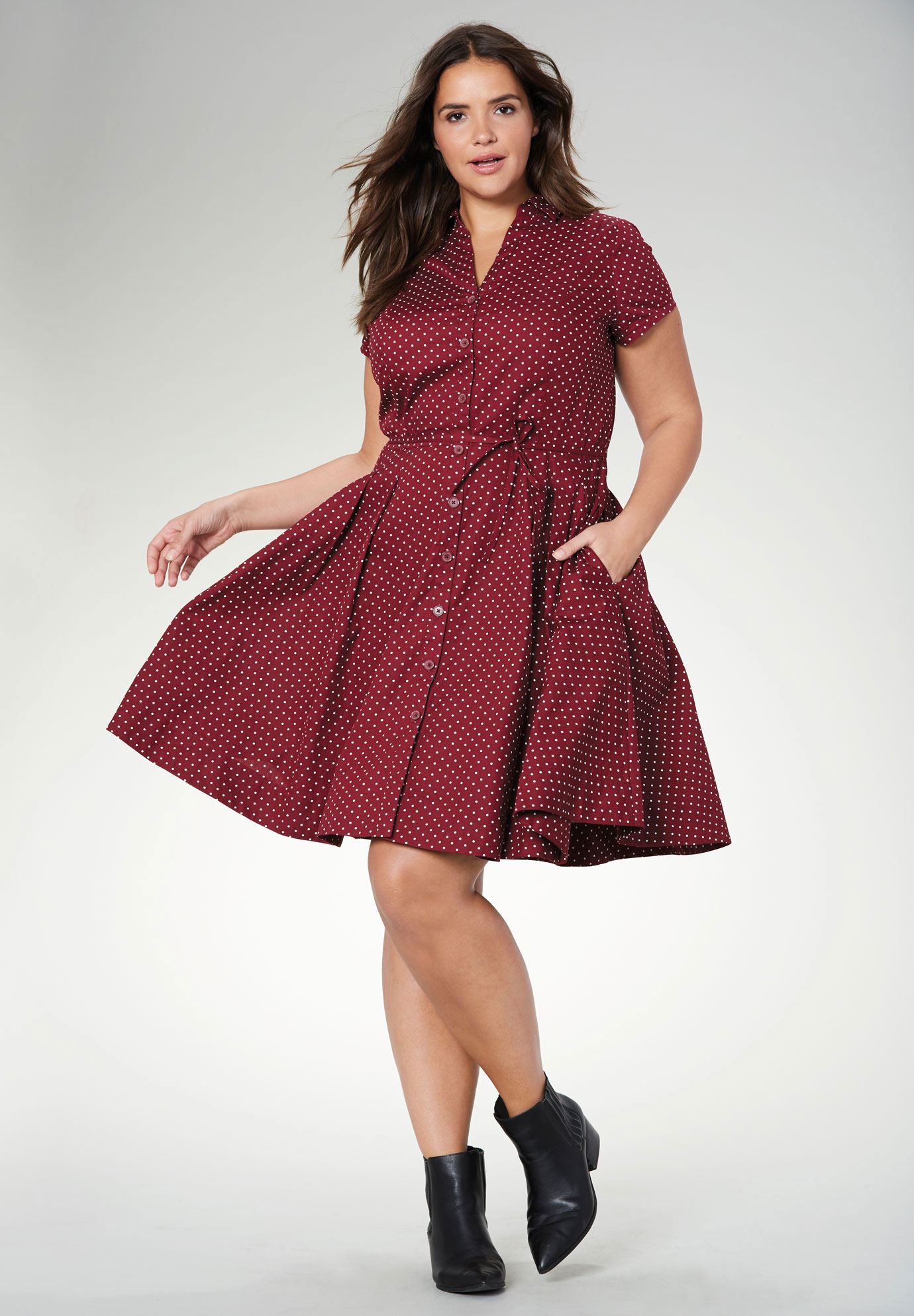 Sandy Shirtwaist Dress  by ellos  Plus Size Casual 